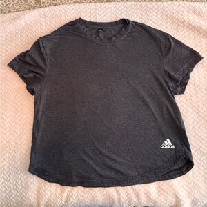 Adidas Women’s Heather Grey Crop Shirt – Size Medium